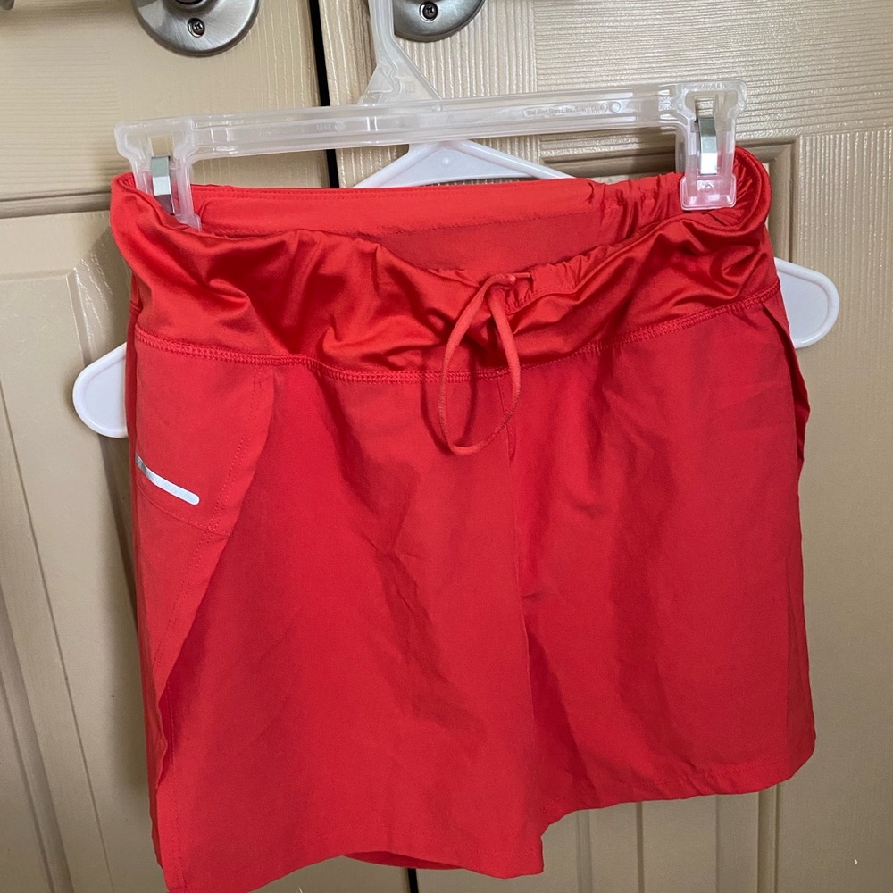 Red athletic shorts